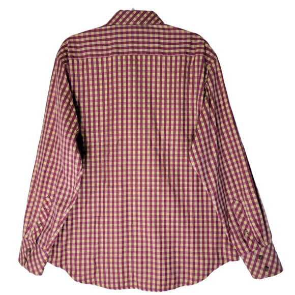 Robert Graham Mens Contrast Cuff Colorful Button Up Shirt Purple Plaid Size XL - Picture 2 of 11